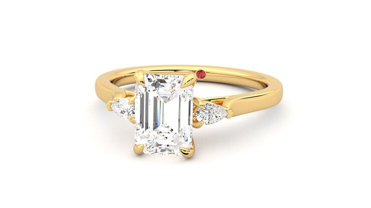 Taylor & Hart Faith Emerald Engagement Ring 360 degree image 27