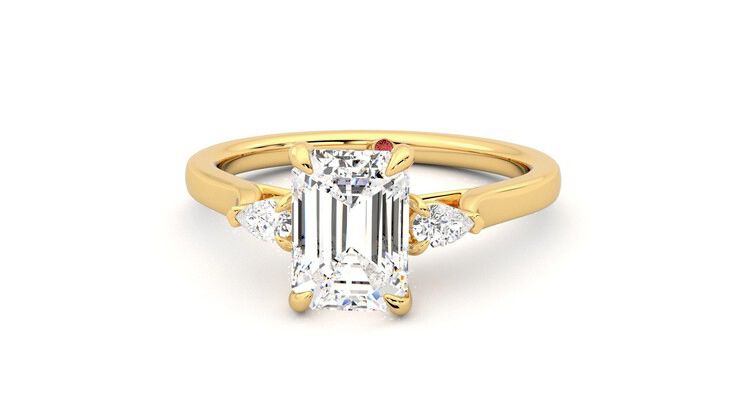 Taylor & Hart Faith Emerald Engagement Ring 360 degree image 28