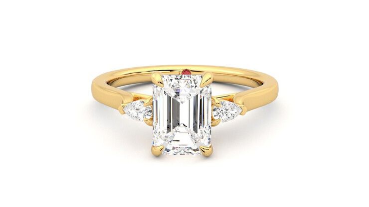 Taylor & Hart Faith Emerald Engagement Ring 360 degree image 29