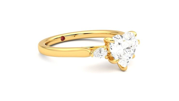 Taylor & Hart Faith Heart Engagement Ring 360 degree image 6