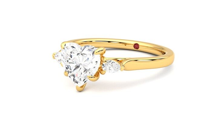 Taylor & Hart Faith Heart Engagement Ring 360 degree image 25
