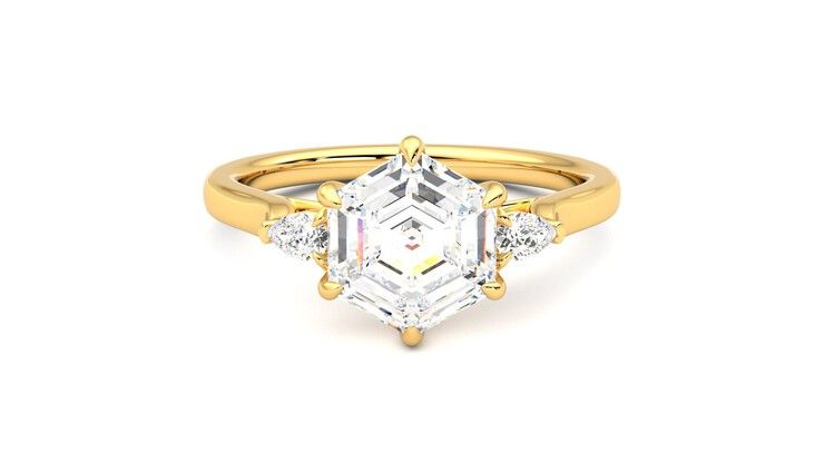 Taylor & Hart Faith Hexagonal Engagement Ring 360 degree image 0