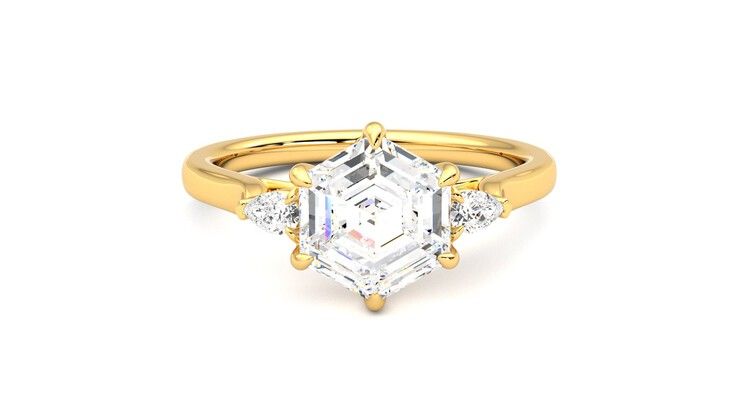 Taylor & Hart Faith Hexagonal Engagement Ring 360 degree image 1
