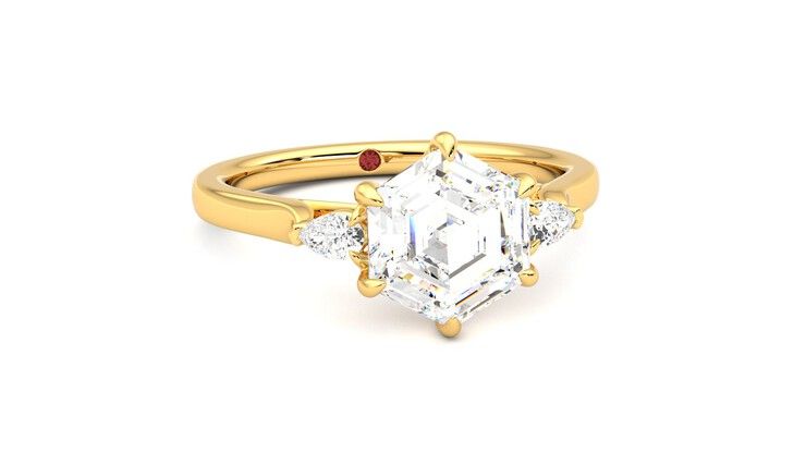 Taylor & Hart Faith Hexagonal Engagement Ring 360 degree image 3