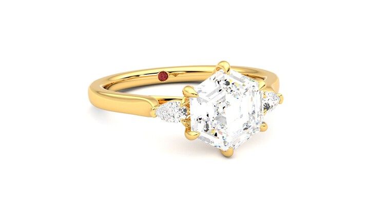 Taylor & Hart Faith Hexagonal Engagement Ring 360 degree image 4