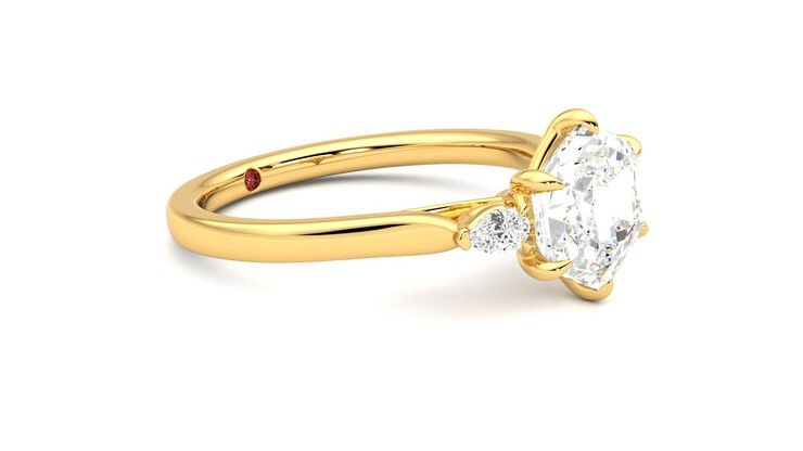 Taylor & Hart Faith Hexagonal Engagement Ring 360 degree image 7