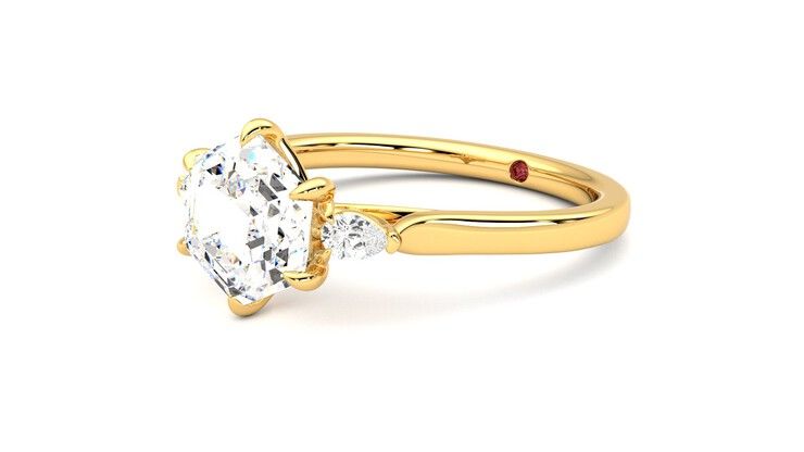 Taylor & Hart Faith Hexagonal Engagement Ring 360 degree image 24