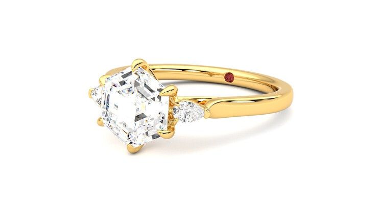 Taylor & Hart Faith Hexagonal Engagement Ring 360 degree image 25
