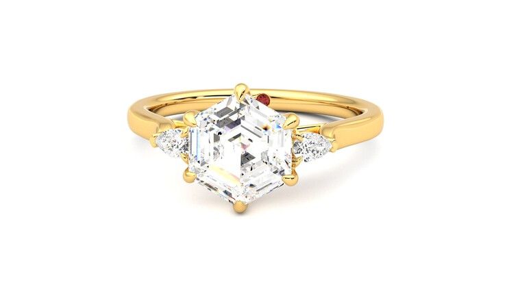 Taylor & Hart Faith Hexagonal Engagement Ring 360 degree image 28