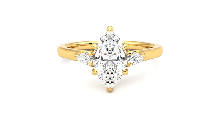 Taylor & Hart Faith Marquise Engagement Ring 360 detail 01