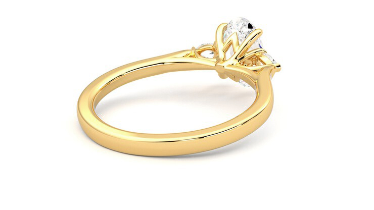 Faith 18K Yellow Gold trilogy style engagement ring Taylor Hart