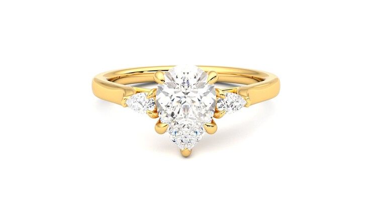 Taylor & Hart Faith Pear Engagement Ring 360 degree image 0