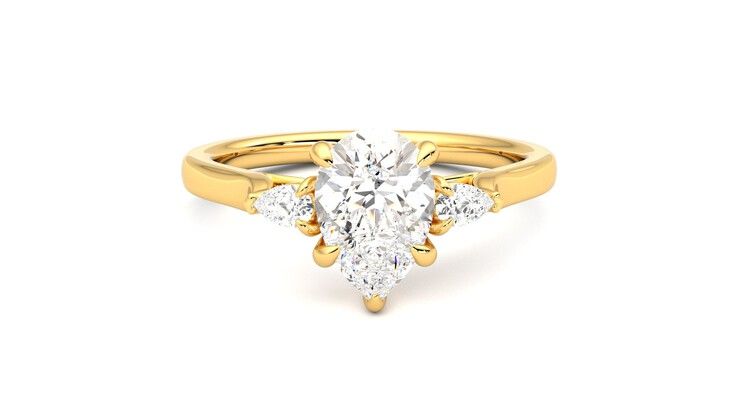 Taylor & Hart Faith Pear Engagement Ring 360 degree image 1