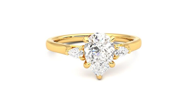 Taylor & Hart Faith Pear Engagement Ring 360 degree image 2