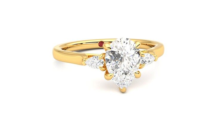 Taylor & Hart Faith Pear Engagement Ring 360 degree image 3