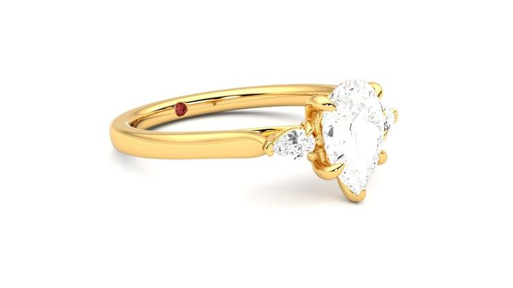 Taylor & Hart Faith Pear Engagement Ring 360 degree image 6