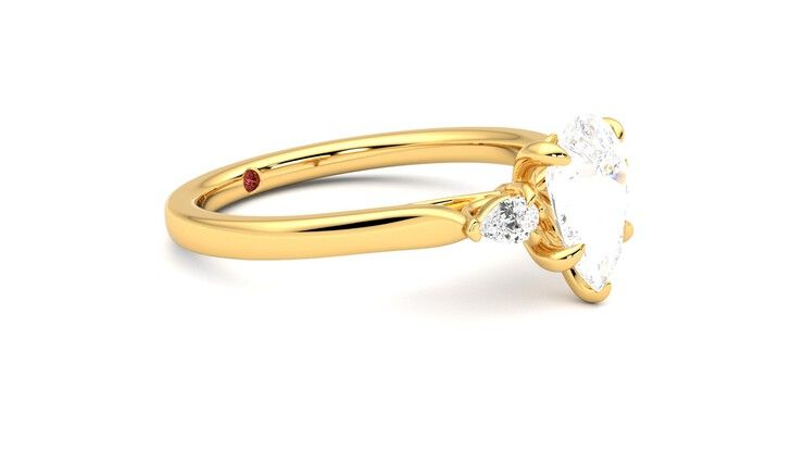 Taylor & Hart Faith Pear Engagement Ring 360 degree image 7