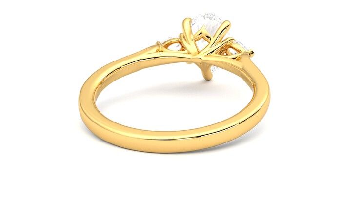 Taylor & Hart Faith Pear Engagement Ring 360 degree image 14