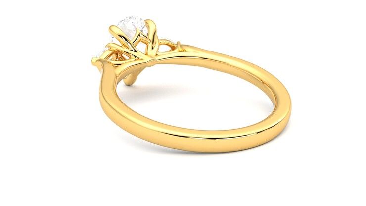 Taylor & Hart Faith Pear Engagement Ring 360 degree image 17