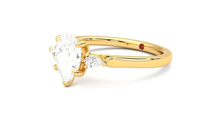 Taylor & Hart Faith Pear Engagement Ring 360 degree image 24