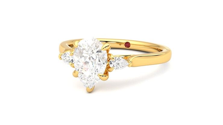 Taylor & Hart Faith Pear Engagement Ring 360 degree image 26