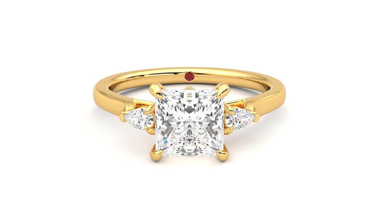 Taylor & Hart Faith Princess Engagement Ring 360 detail 01