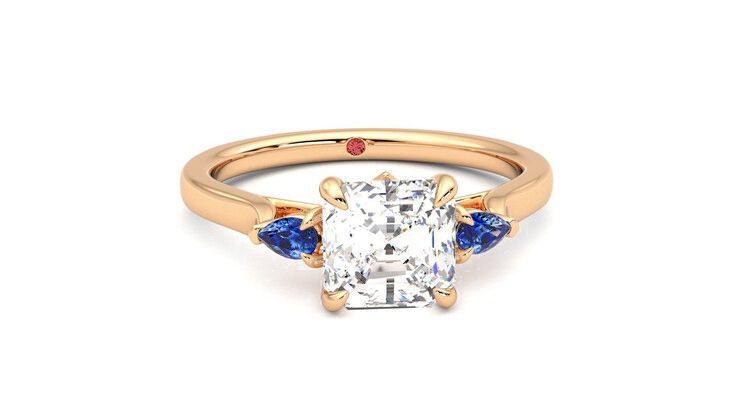 Taylor & Hart Faith Asscher Engagement Ring 360 degree image 2