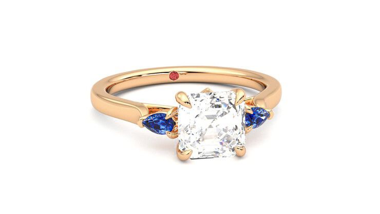 Taylor & Hart Faith Asscher Engagement Ring 360 degree image 3