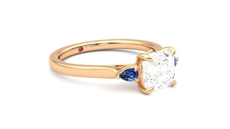 Taylor & Hart Faith Asscher Engagement Ring 360 degree image 6
