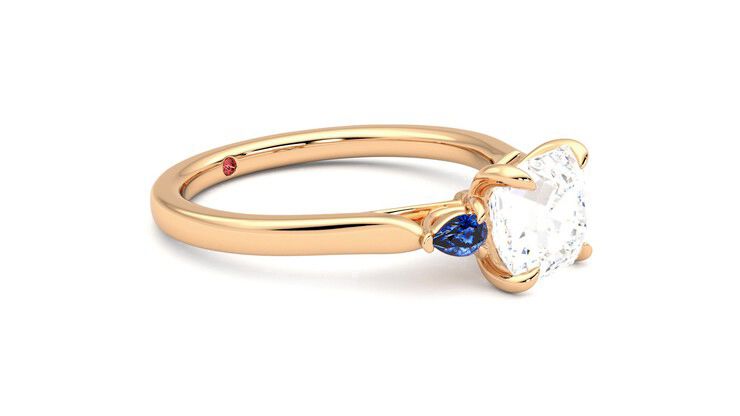 Taylor & Hart Faith Asscher Engagement Ring 360 degree image 7