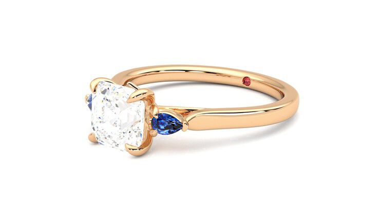Taylor & Hart Faith Asscher Engagement Ring 360 degree image 24