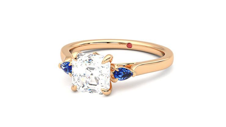 Taylor & Hart Faith Asscher Engagement Ring 360 degree image 26
