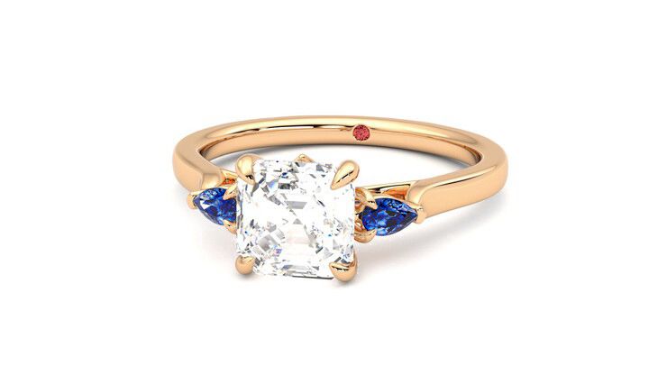 Taylor & Hart Faith Asscher Engagement Ring 360 degree image 27