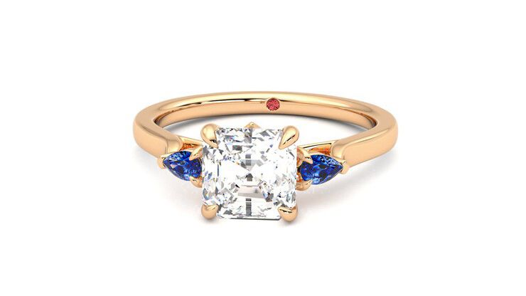 Taylor & Hart Faith Asscher Engagement Ring 360 degree image 28
