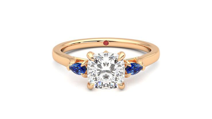 Taylor & Hart Faith Cushion Engagement Ring 360 degree image 0