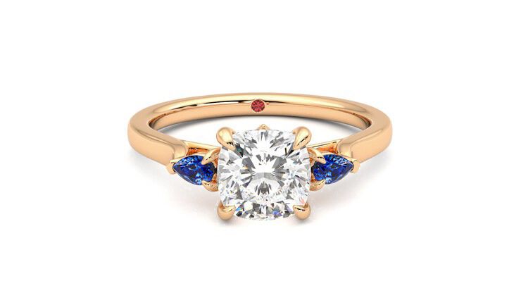 Taylor & Hart Faith Cushion Engagement Ring 360 degree image 1