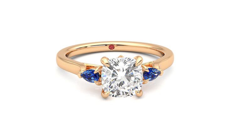 Taylor & Hart Faith Cushion Engagement Ring 360 degree image 2