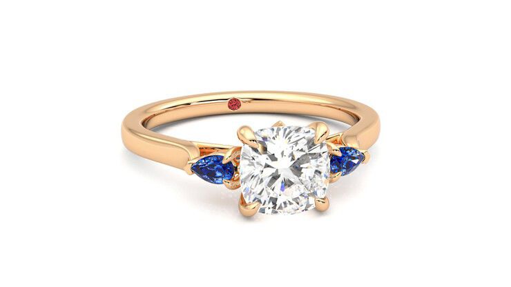 Taylor & Hart Faith Cushion Engagement Ring 360 degree image 3