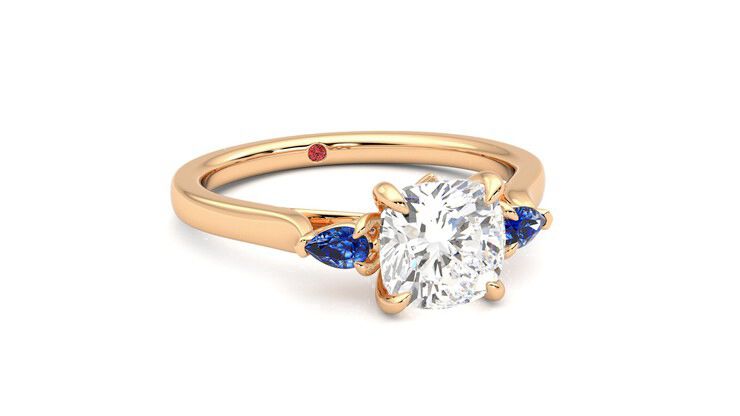 Taylor & Hart Faith Cushion Engagement Ring 360 degree image 4
