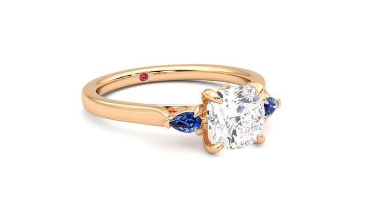 Taylor & Hart Faith Cushion Engagement Ring 360 degree image 5