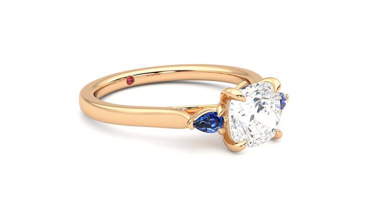 Taylor & Hart Faith Cushion Engagement Ring 360 degree image 6