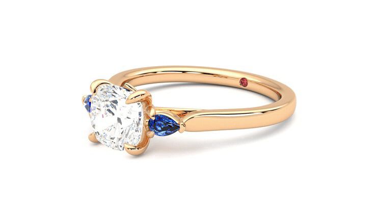 Taylor & Hart Faith Cushion Engagement Ring 360 degree image 24