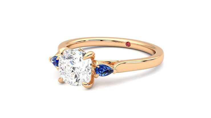Taylor & Hart Faith Cushion Engagement Ring 360 degree image 25