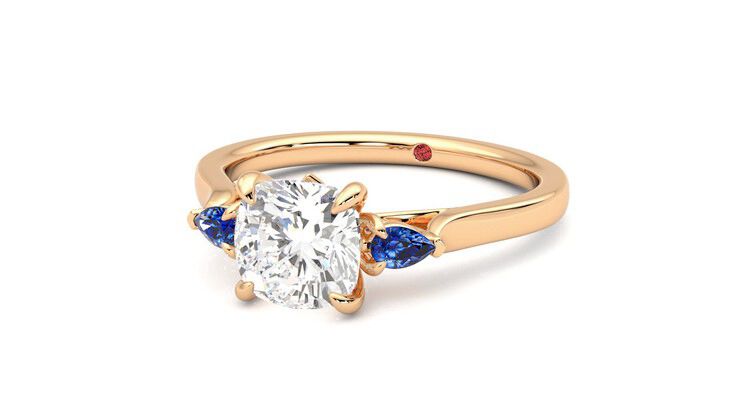 Taylor & Hart Faith Cushion Engagement Ring 360 degree image 26