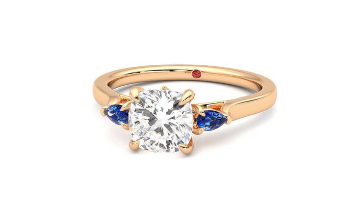 Taylor & Hart Faith Cushion Engagement Ring 360 degree image 27