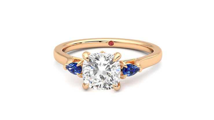 Taylor & Hart Faith Cushion Engagement Ring 360 degree image 28