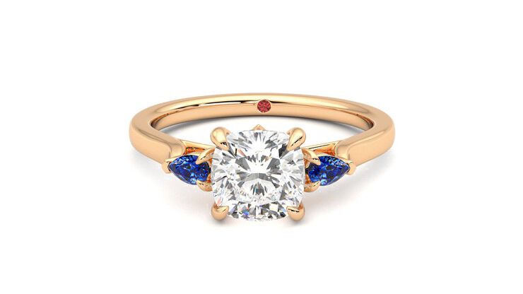 Taylor & Hart Faith Cushion Engagement Ring 360 degree image 29