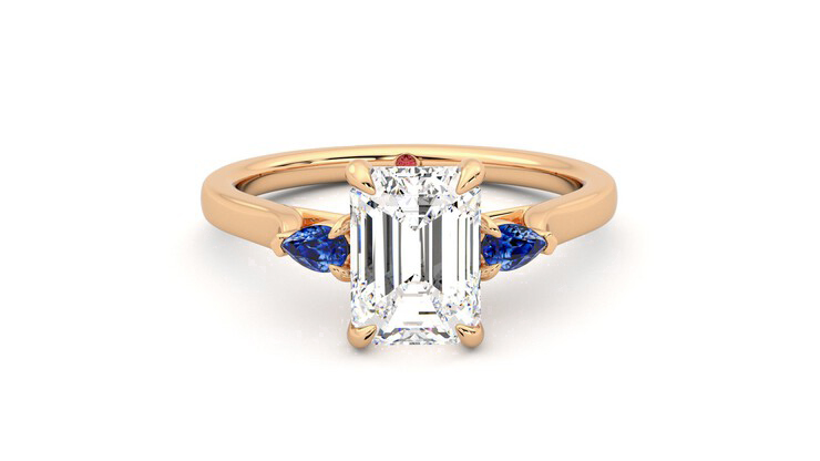 Taylor & Hart Faith Emerald Engagement Ring 360 degree image 1