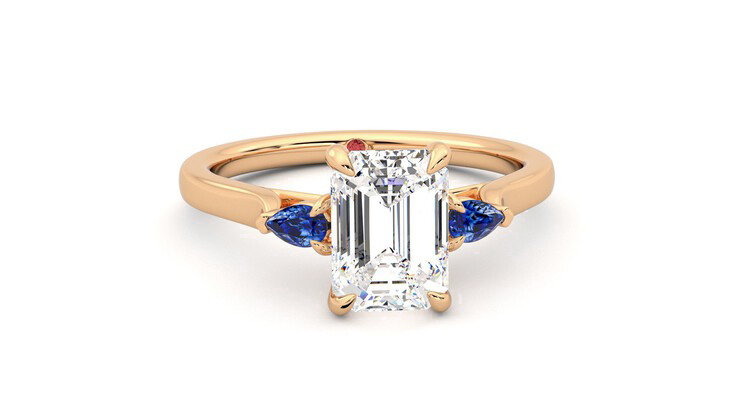 Taylor & Hart Faith Emerald Engagement Ring 360 degree image 2