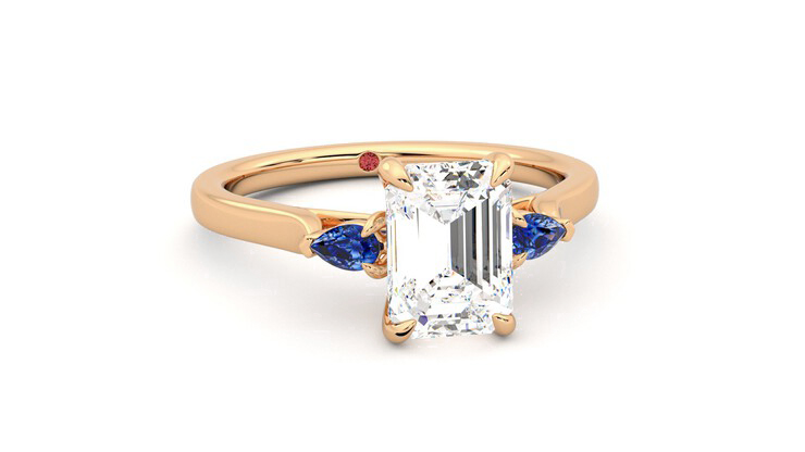 Taylor & Hart Faith Emerald Engagement Ring 360 degree image 3